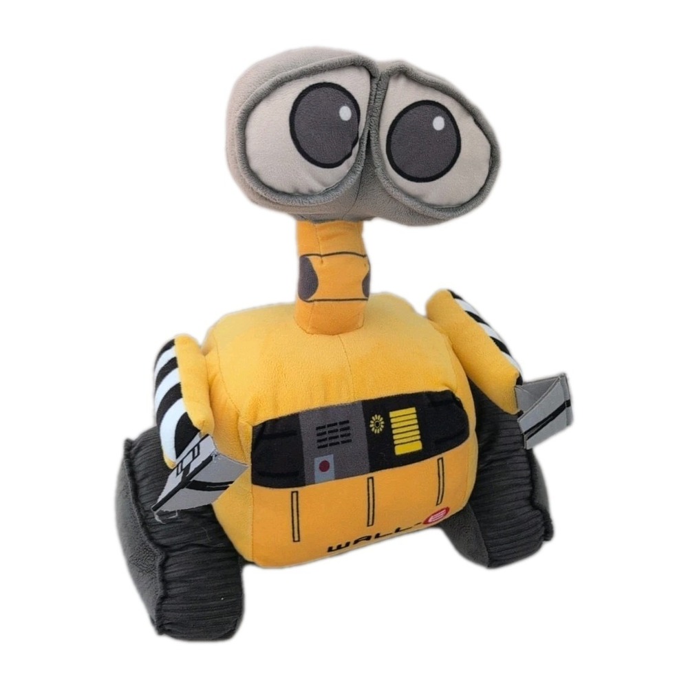 Disney Pixar Plush Wall E Robot 14" Yellow Grey Stuffed Animal Toy Figure